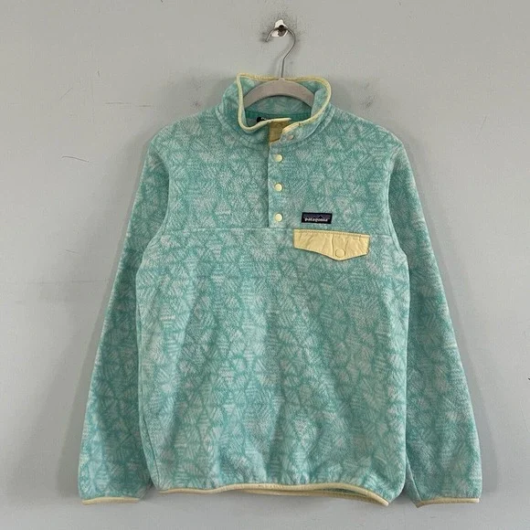 Patagonia Synchilla Snap-T Lightweight Fleece Batik Hex Big Bend Pullover Jacket - Picture 3 of 6